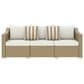 Hearth and Haven Outdoor Sofa with Cushions and Natural Wicker in Cream White, , large