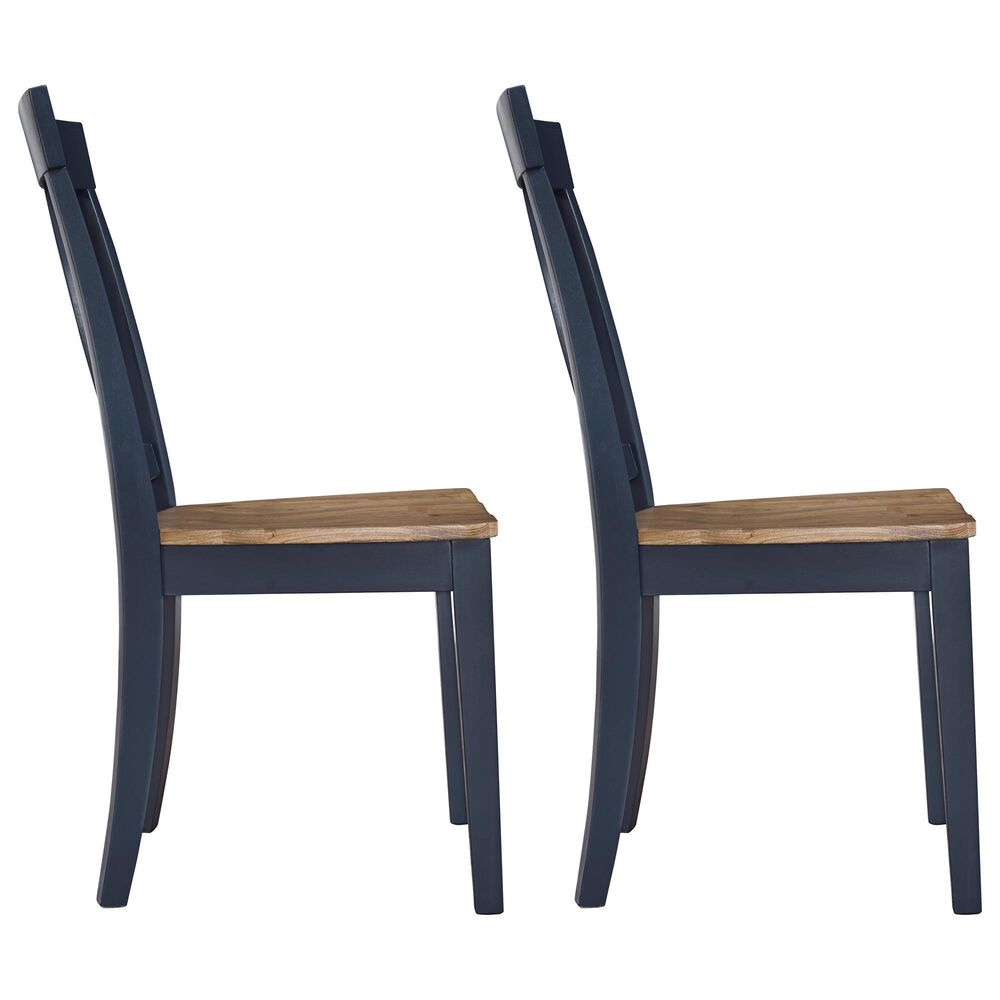Ashley Landocken Dining Chair in Brown and Blue &#40;Set of 2&#41;, , large