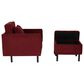Linon Home Decor Wallis Accent Chair with Ottoman in Berry, , large