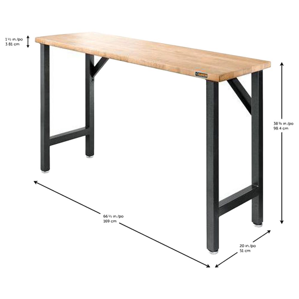 Gladiator 66.5" Wide Hardwood Modular Workbench in Hammered Granite
