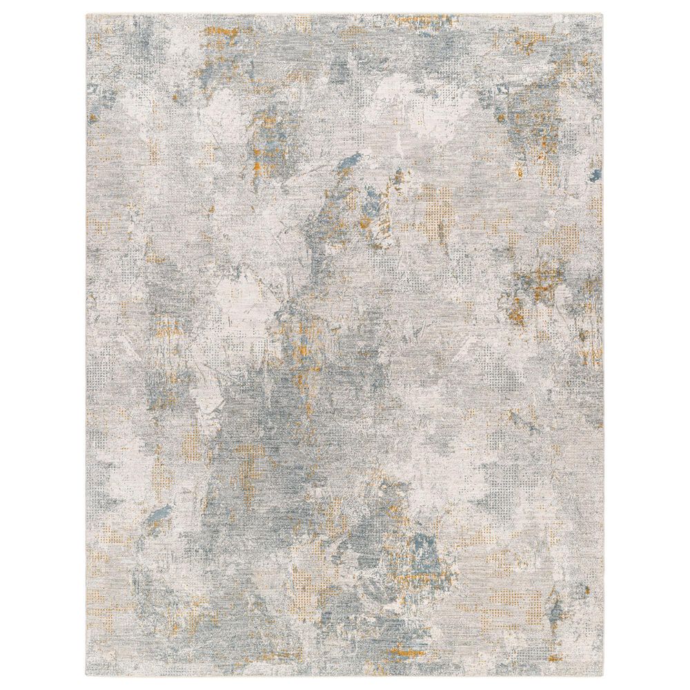 Surya Dresden DRE-2322 Medium Gray, Gray, White, Denim, Mustard and Light Slate 7&#39;10&quot; x 10&#39;2&quot; Area Rug, , large