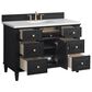 James Martin Vanities Lorelai 48" Single Vanity in Black Onyx with 3 cm White Zeus Quartz Top, , large