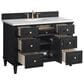 James Martin Vanities Lorelai 48" Single Vanity in Black Onyx with 3 cm White Zeus Quartz Top, , large