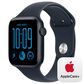 Apple Watch SE 3 (GPS) 44mm Midnight Aluminum Case with Navy Blue Sport Band - S/M and 2-Year AppleCare+, , large