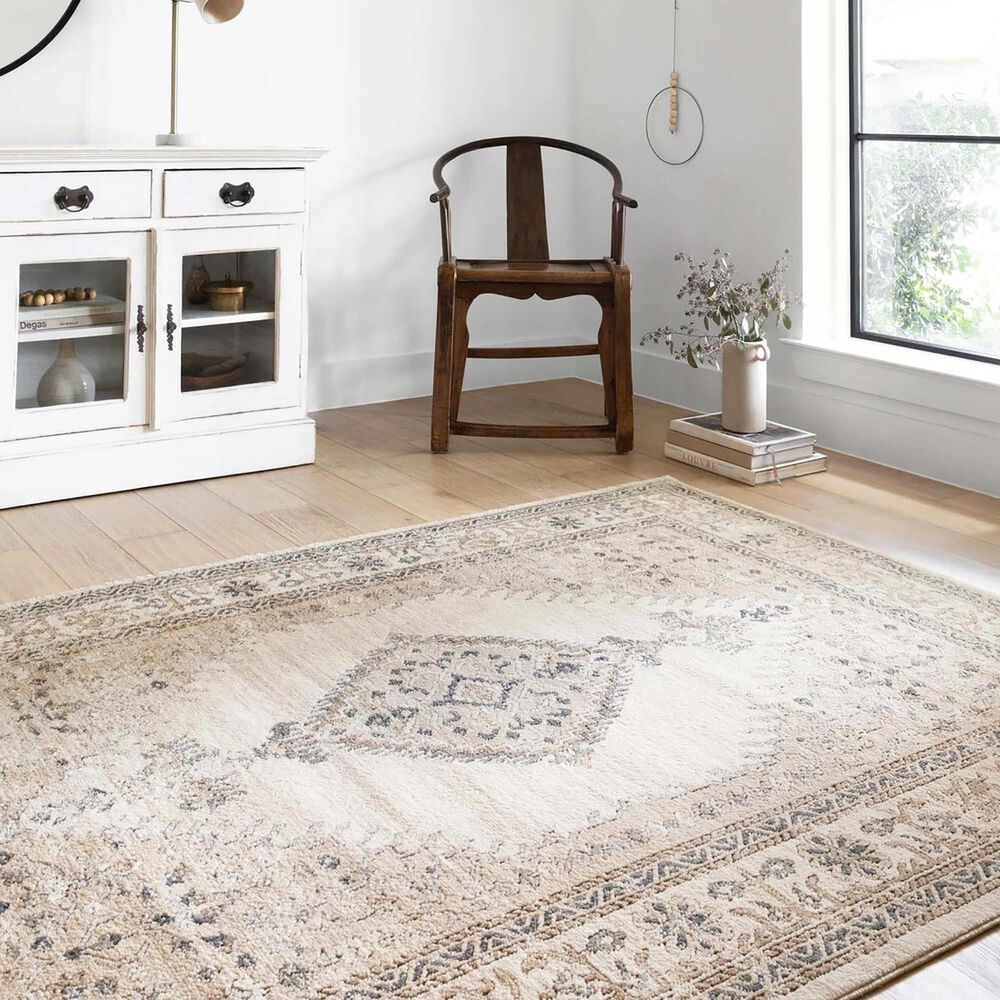 Loloi II Teagan TEA-02 5&#39;3&quot; x 7&#39;6&quot; Oatmeal and Ivory Area Rug, , large