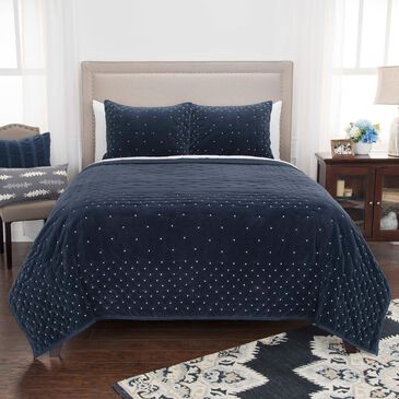 Rizzy Home Geometric 106" x 92" Quilt in Indigo, , large