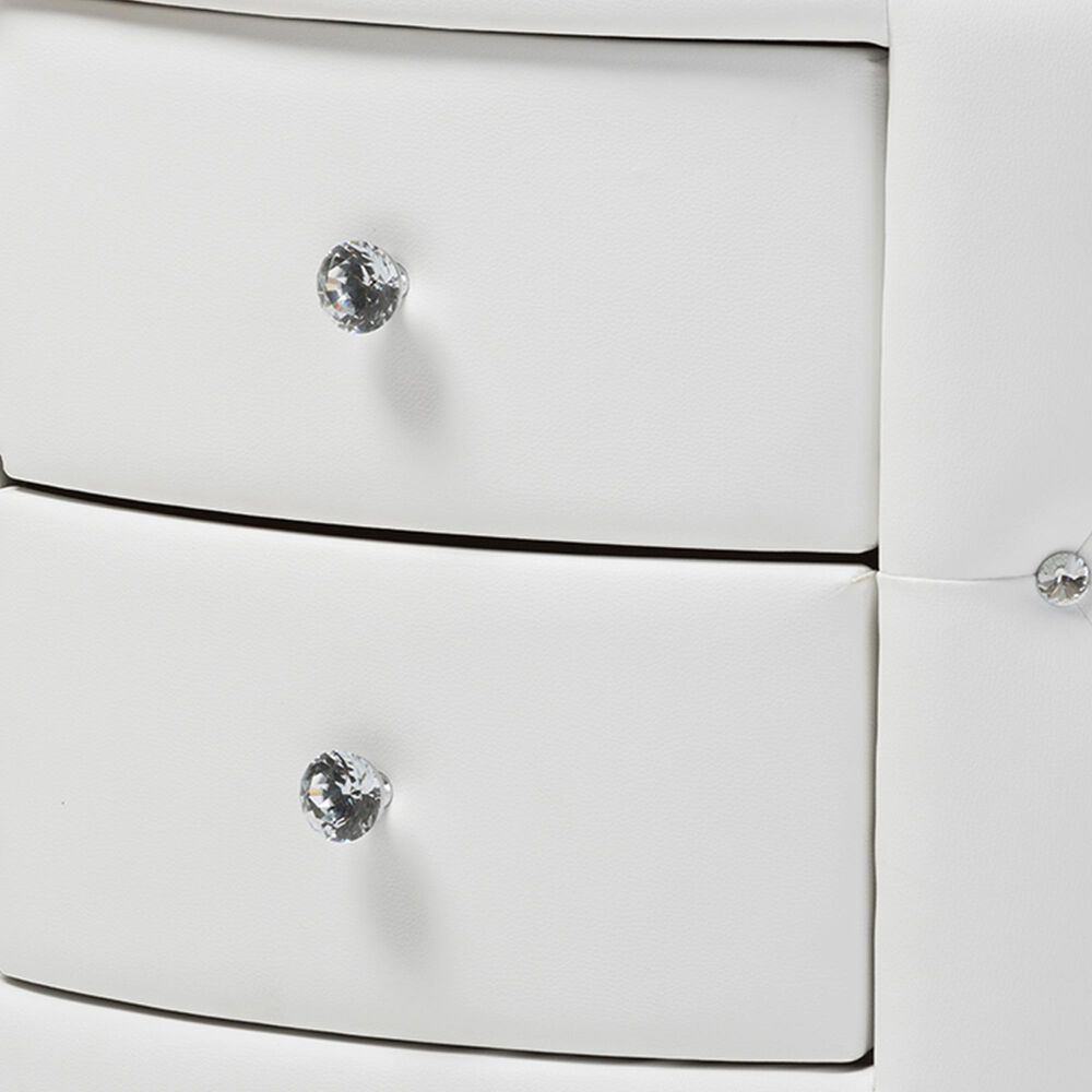 Baxton Studio Davina 2-Drawer Nightstand in White, , large