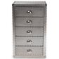 Baxton Studio Davet 5-Drawer Accent Storage Cabinet in Silver, , large