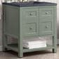 James Martin Vanities Breckenridge 30" Single Bathroom Vanity in Smokey Celadon with 3 cm Charcoal Soapstone Quartz Top and Rectangular Sink, , large