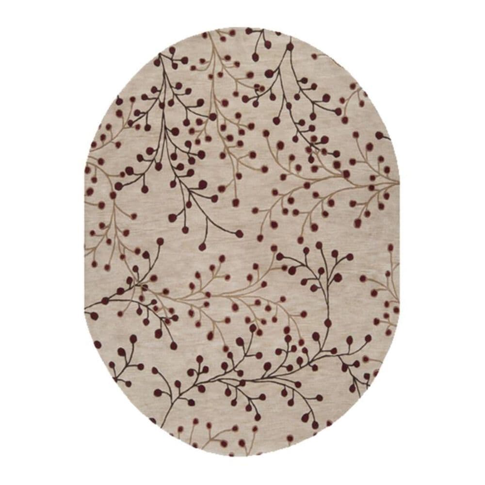 Surya Athena ATH-5053 6" x 9" Oval Burgundy, Camel and Brown Area Rug, , large