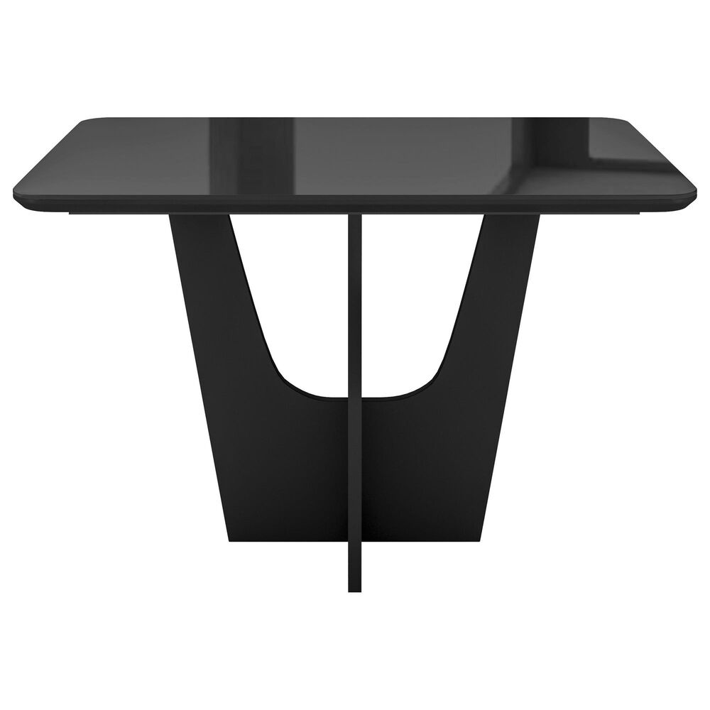 Rta Products Llc Compact Italian Style Dining Table with Painted Glass Top in Black, , large