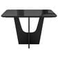 Rta Products Llc Compact Italian Style Dining Table with Painted Glass Top in Black, , large