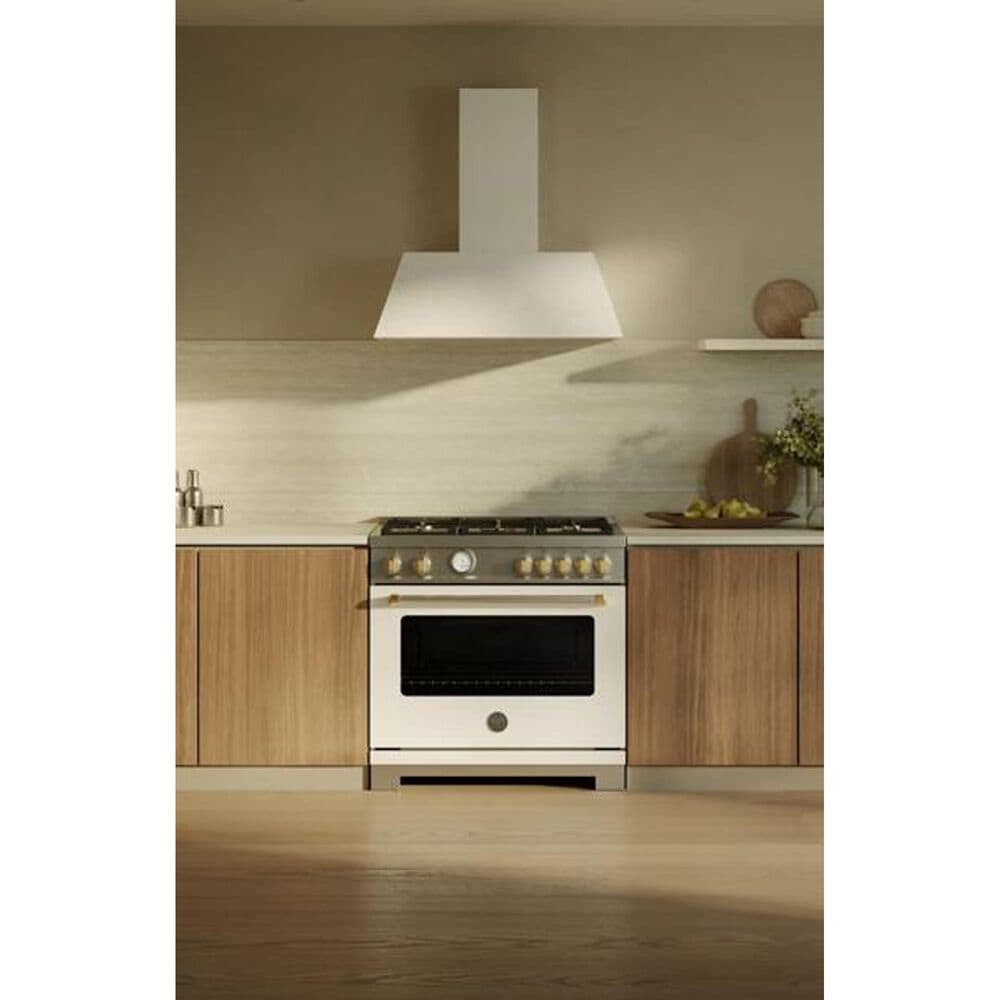 Bertazzoni Master Series 36" All Gas Range in Bianco Matte and Gold, , large