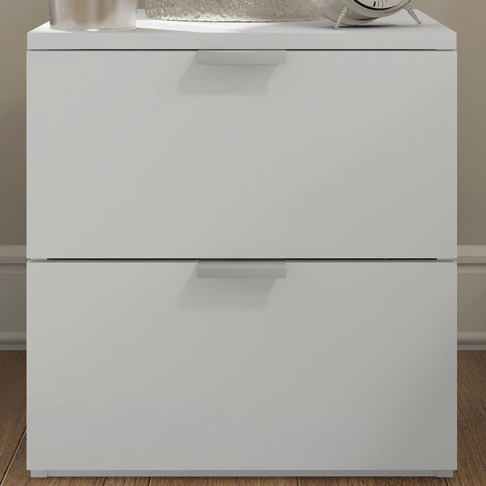 The Monday Company Delmar 2-Drawer Nightstand in Matte White, , large