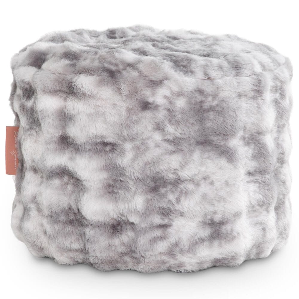 Jaxx Raven Round Accent Pouf in Phantom Grey, , large