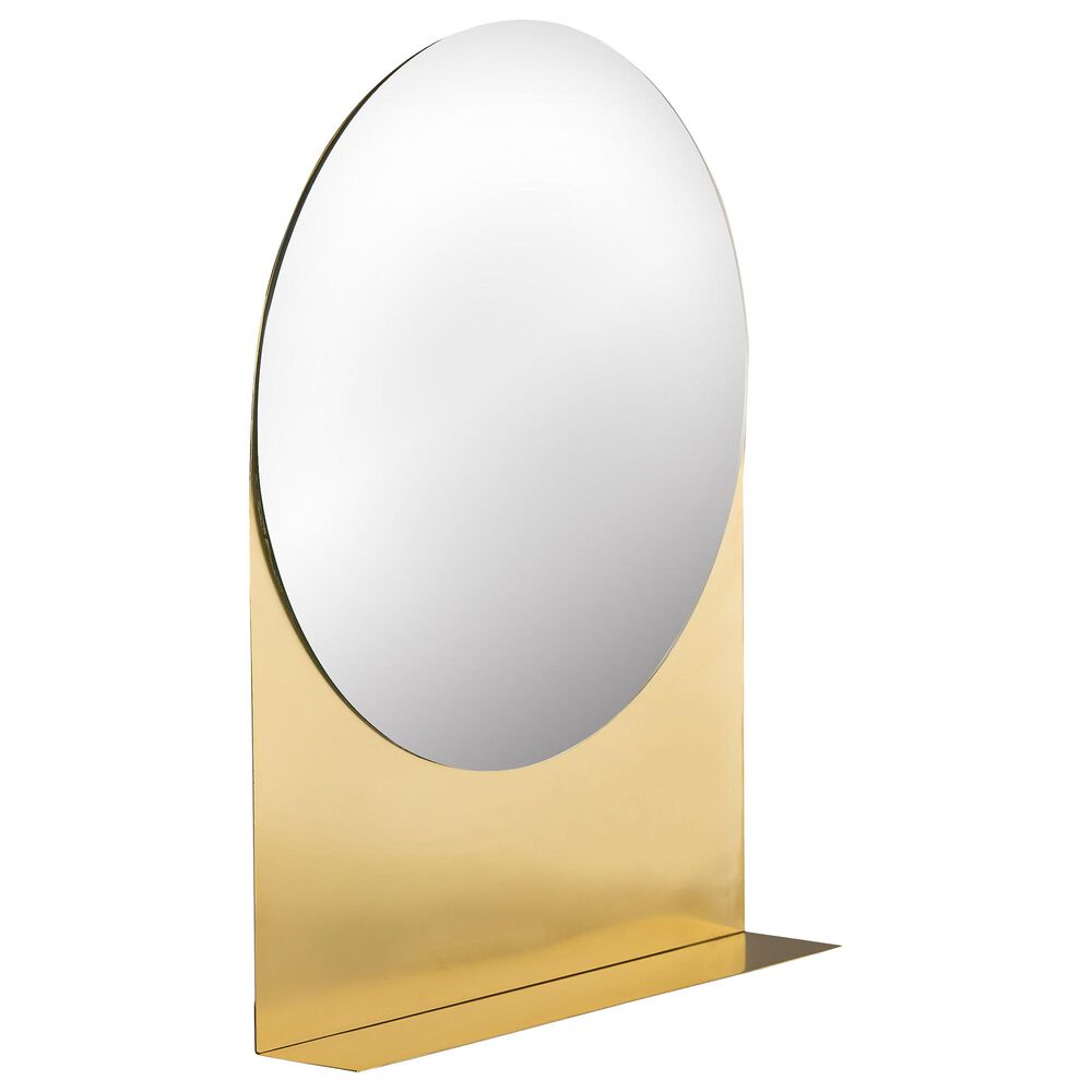Tov Furniture Trigg Round Accent Mirror in Brass, , large