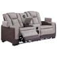 Titanic Furniture Power Reclining Loveseat with Power Headrest in Brown, , large
