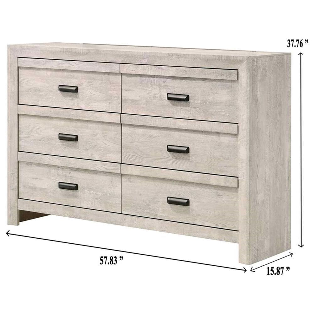 Crown Mark Valor 6-Drawer Dresser in Light Gray, , large