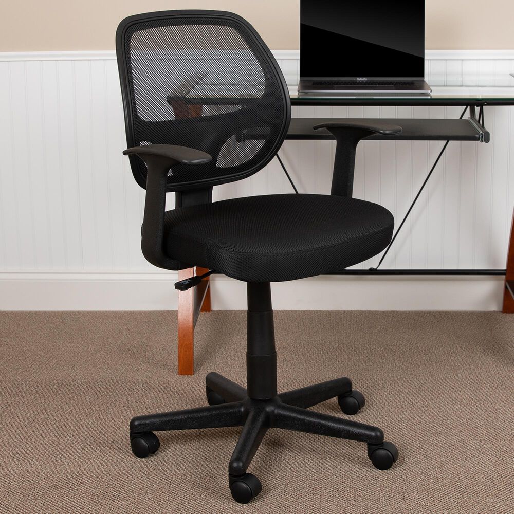 Flash Furniture Flash Fundamentals Swivel Task Chair in Black, , large
