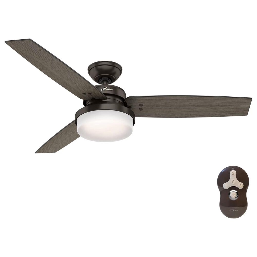 Hunter Sentinel 52&quot; Ceiling Fan with LED Lights in Premier Bronze, , large