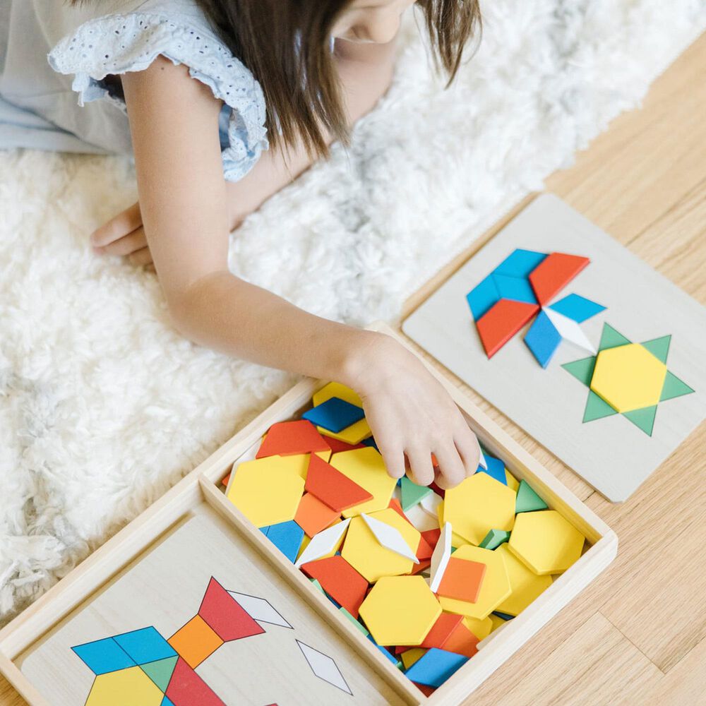 Melissa &amp; Doug Pattern Blocks and Boards Classic Toy, , large