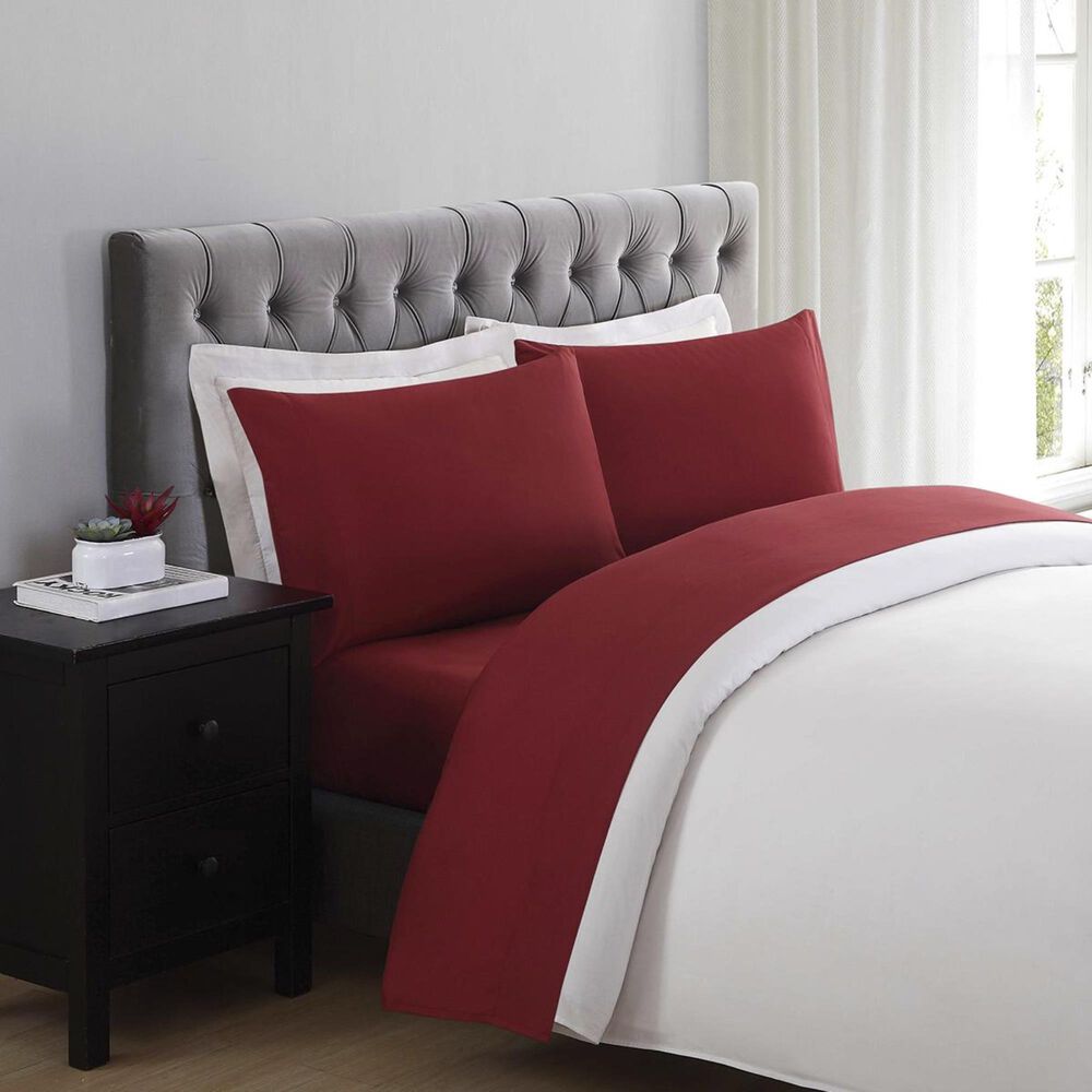Pem America Truly Soft Everyday 4-Piece Queen Sheet Set in Red, , large