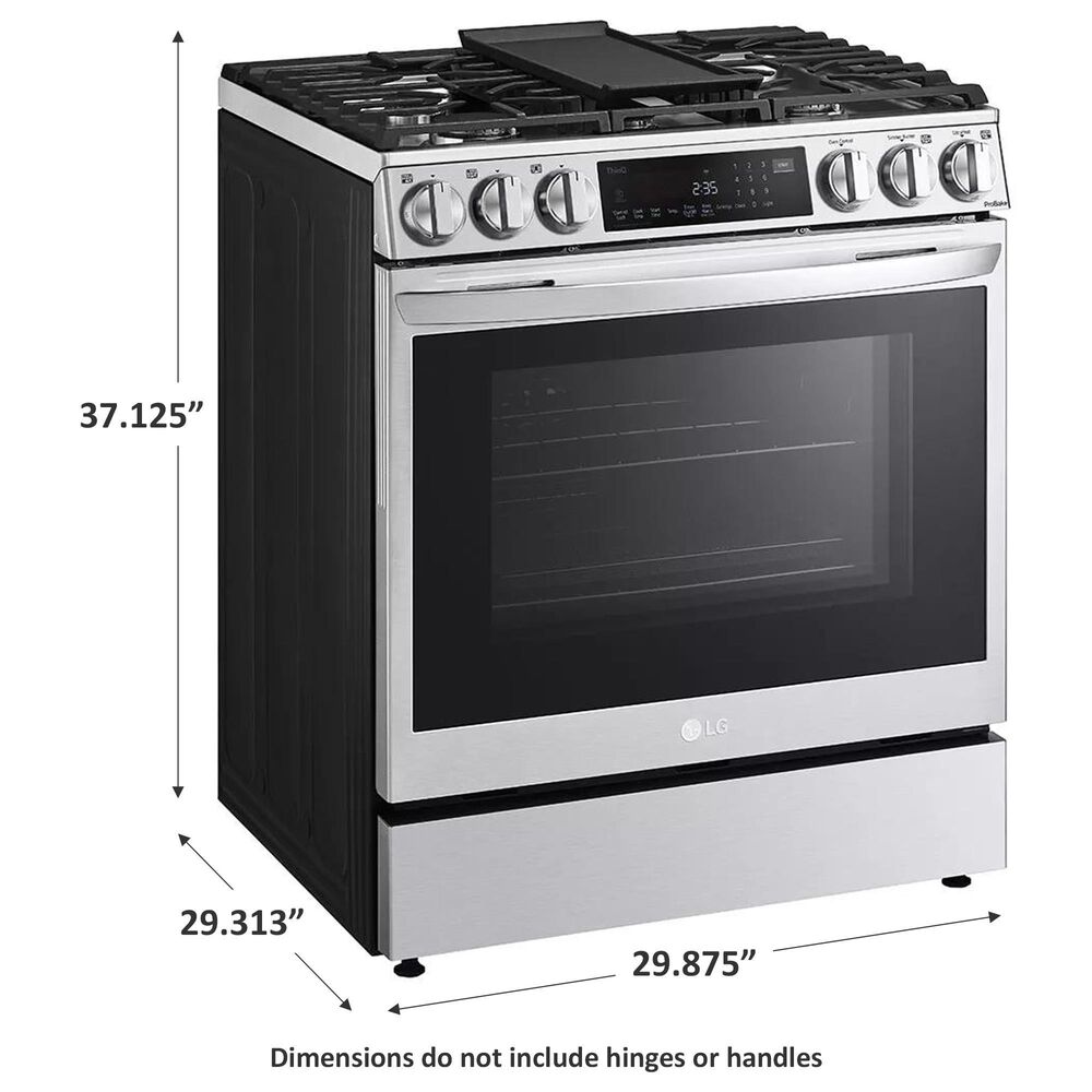 LG 6.3 Cu. Ft. Smart Wi-Fi Enabled ProBake Convection InstaView Slide-In Gas Range with Air Fry in Print Proof Stainless Steel, , large