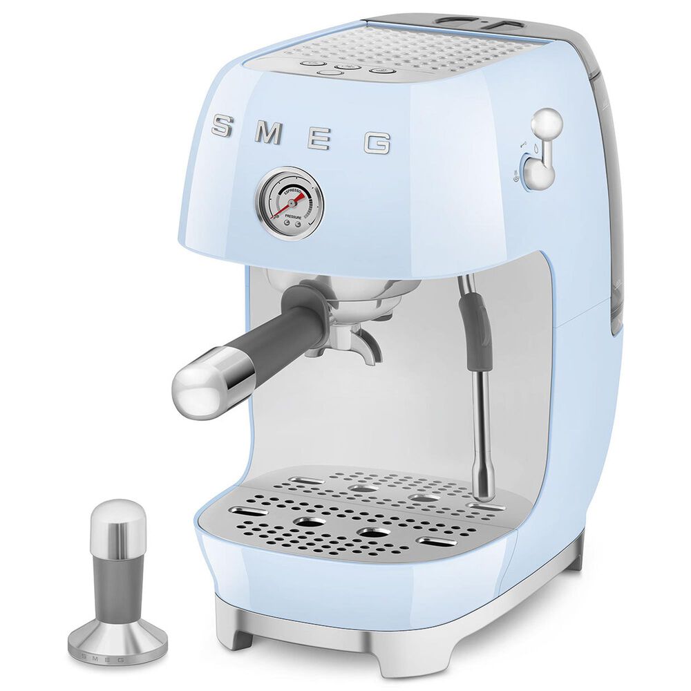 SMEG Retro Style 47 Oz Espresso and Cold Brew Coffee Machine in Pastel Blue, , large