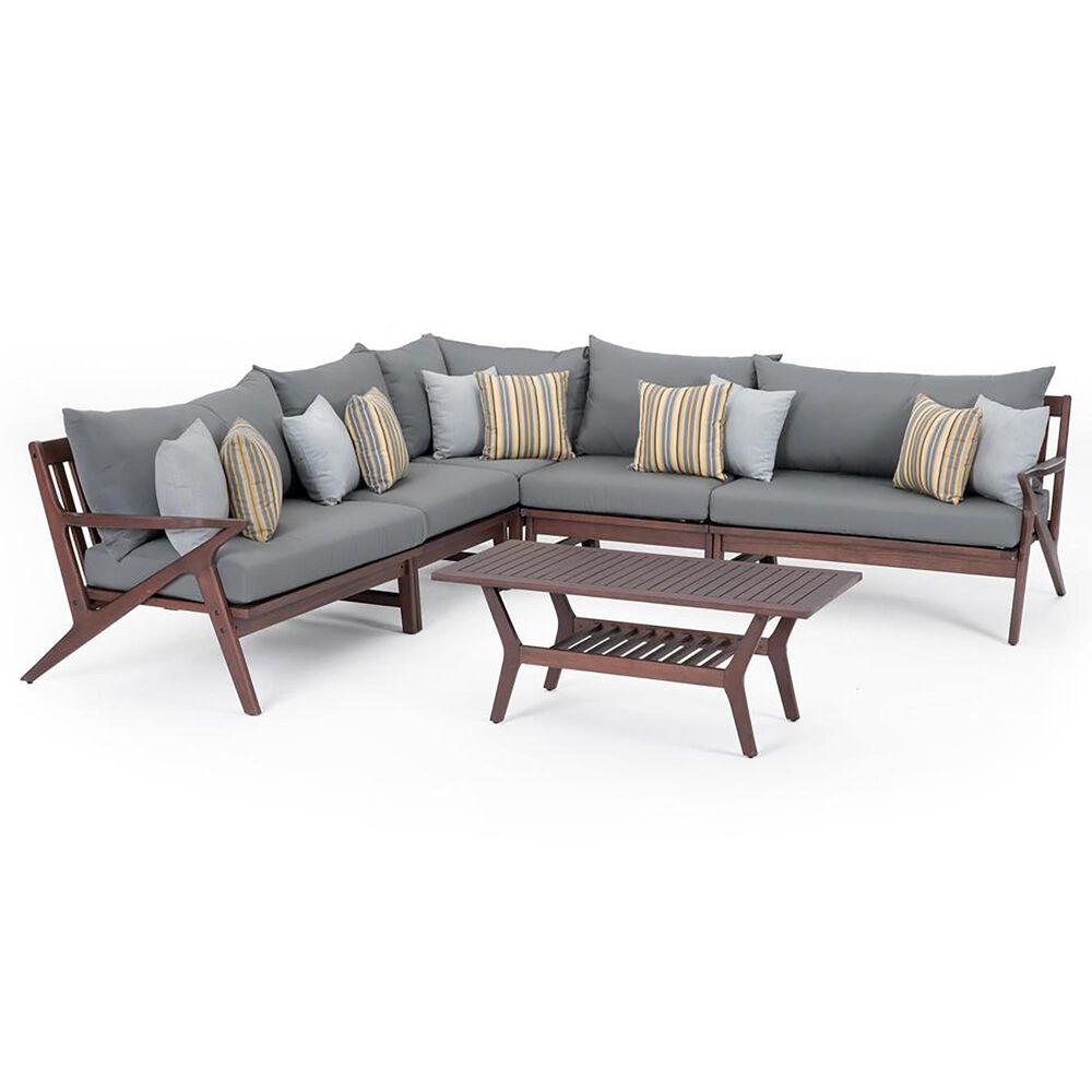 RST Brands Vaughn 6-Piece Sunbrella Patio Sectional in Charcoal Grey, , large