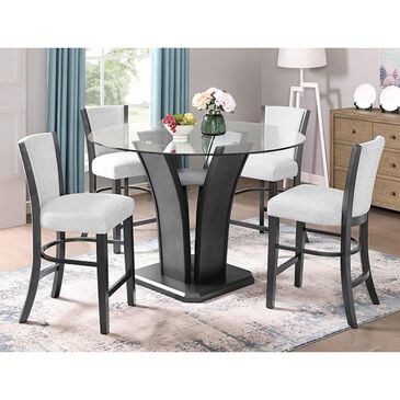 Claremont Camelia Counter Height 54" Round Dining Table in Black - Table Only, , large