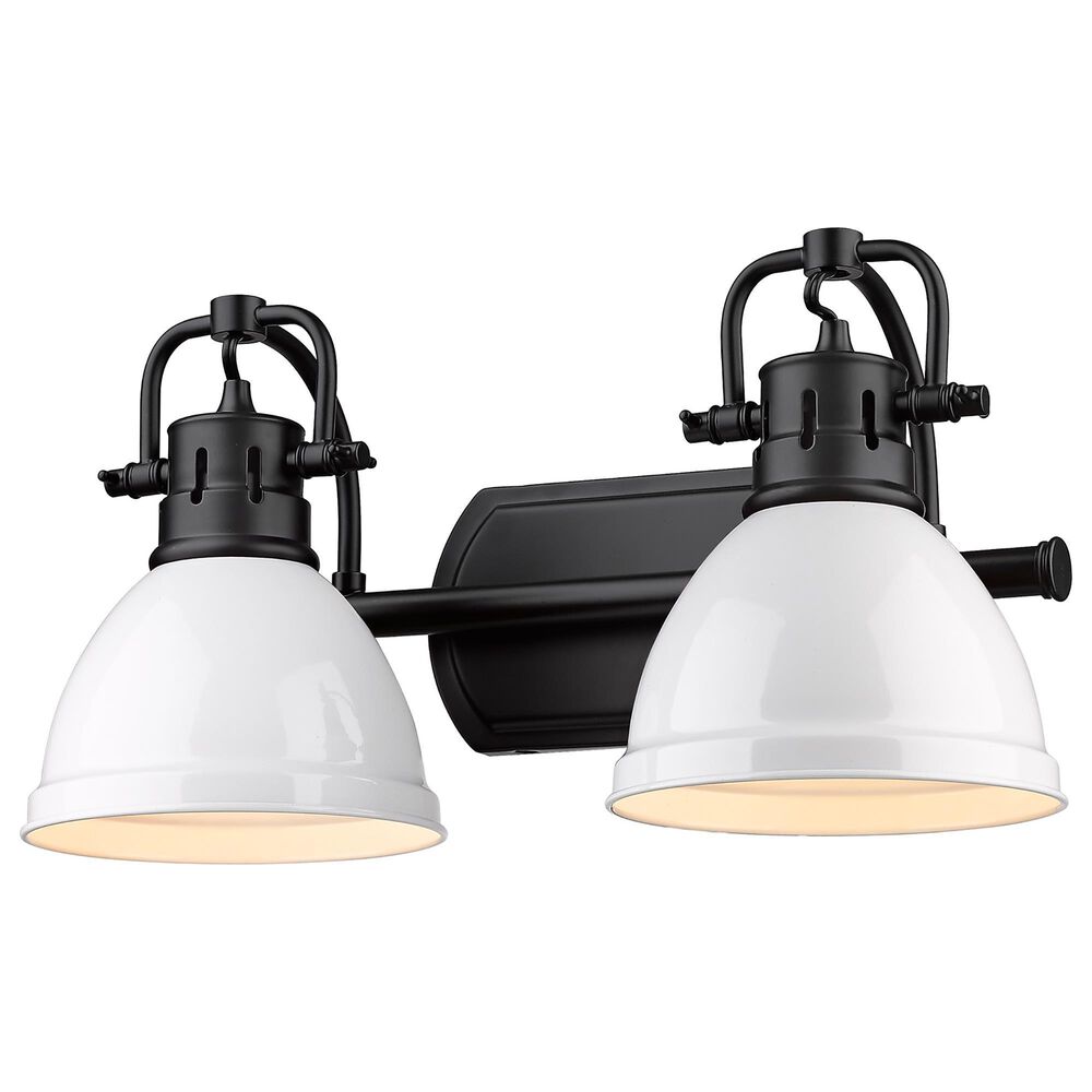 Golden Lighting Duncan 2-Light Bath Vanity in Matte Black and Glossy White, , large