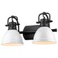 Golden Lighting Duncan 2-Light Bath Vanity in Matte Black and Glossy White, , large