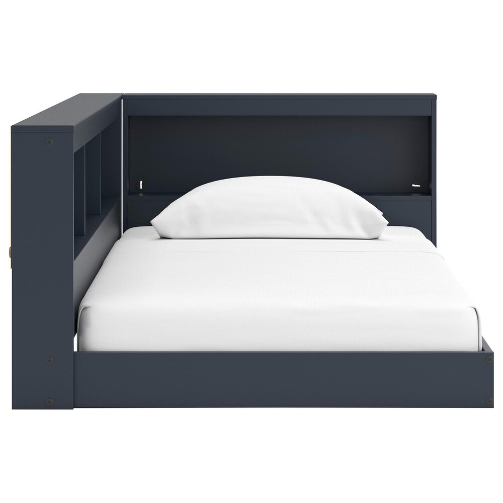 Ashley Simmenfort Twin Bookcase Storage Bed in Navy Blue, , large