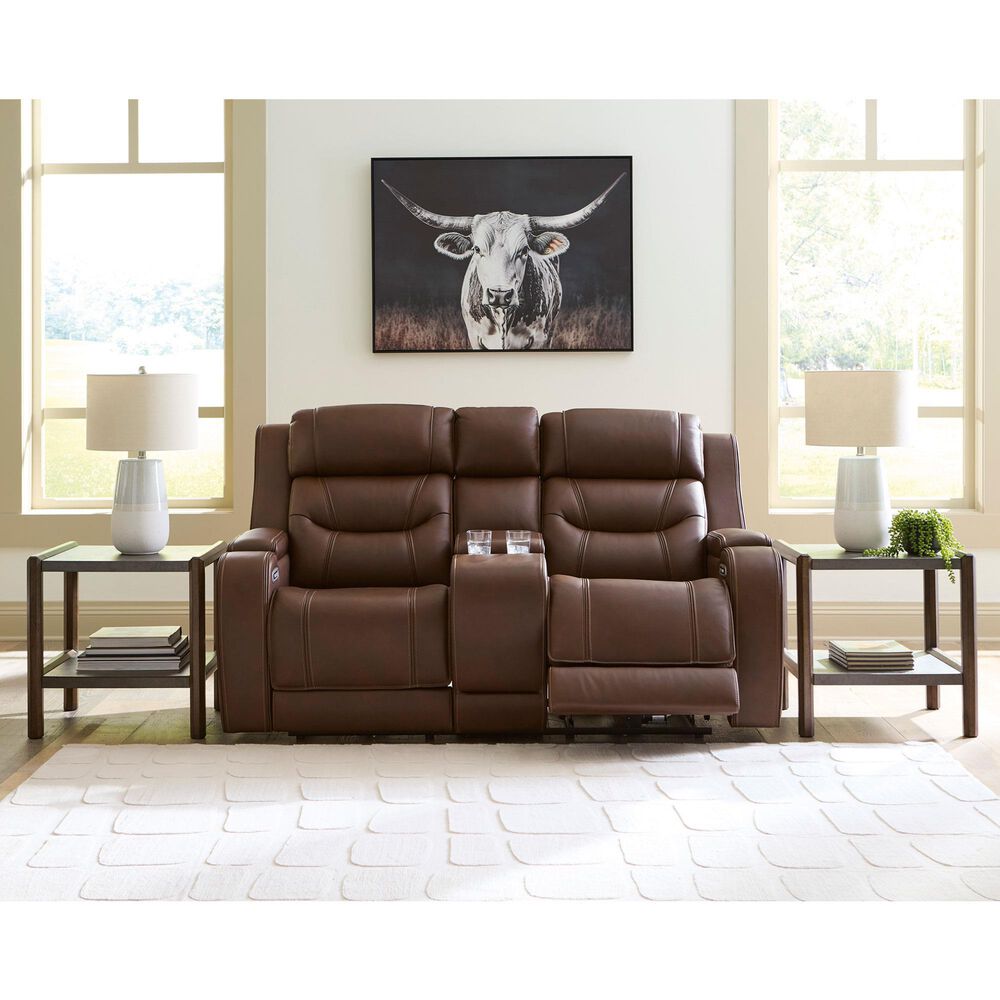 Ashley Knightington Power Reclining Loveseat in Brown, , large