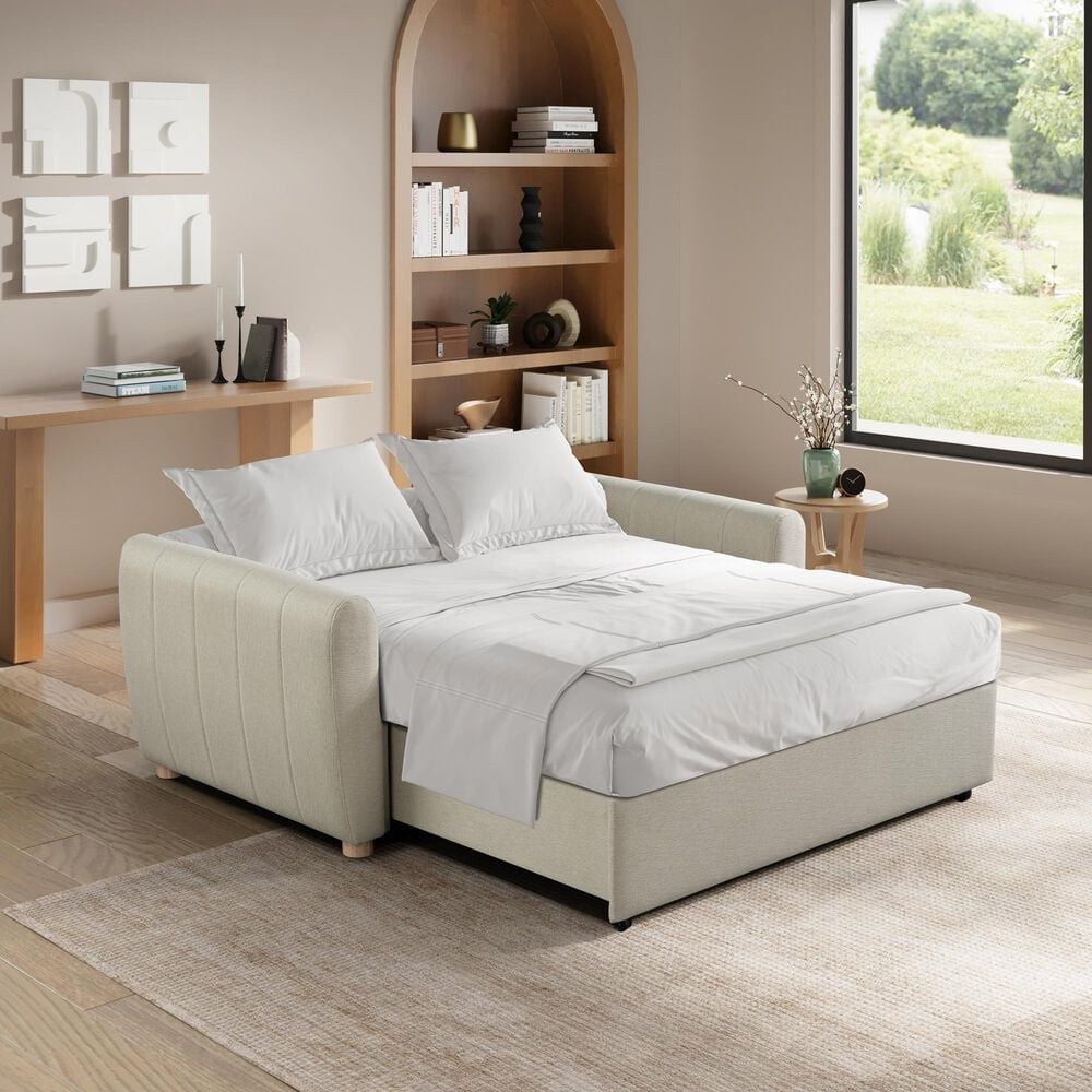 Lifestyle Solutions Galloway Convertible Loveseat in Beige, , large