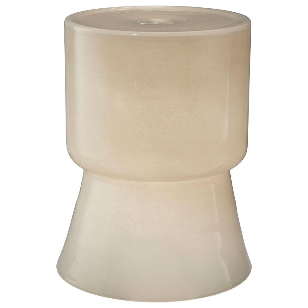 Splendor Living Upland Glass Garden Stool in Cream, , large