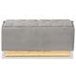 Baxton Studio Powell Storage Ottoman in Grey and Gold, , large
