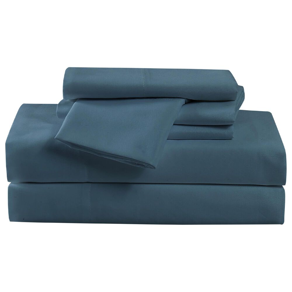 Pem America Cannon Heritage Solid 7-Piece Split King Sheet Set in Dark Blue, , large