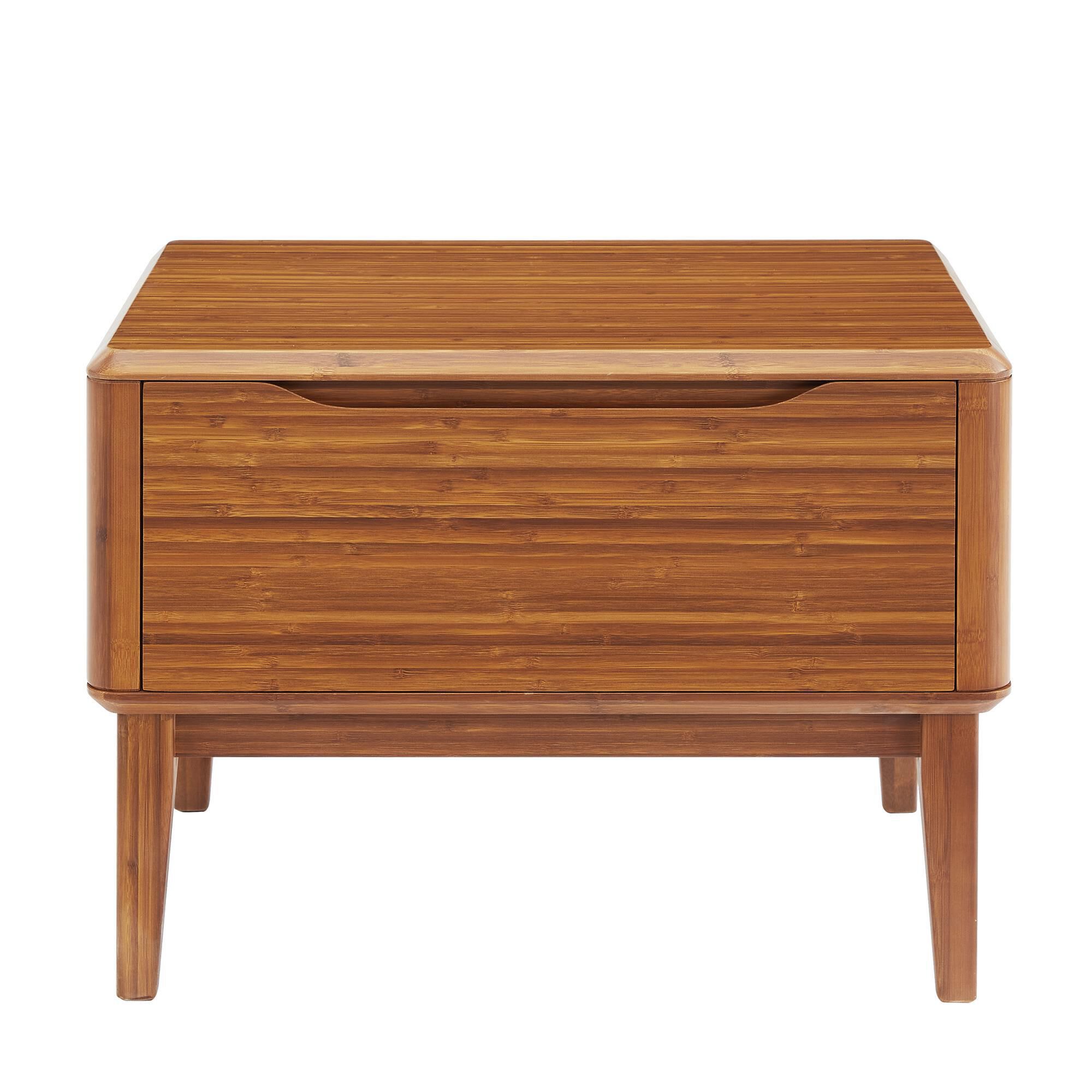 Natural Bamboo Furnishings 1-Drawer Nightstand in Amber