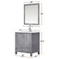 Lexora Home Jacques 30" Single Bathroom Vanity in Distressed Grey with 2 cm White Carrara Marble Top and Rectangular Sink, , large