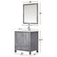 Lexora Home Jacques 30" Single Bathroom Vanity in Distressed Grey with 2 cm White Carrara Marble Top and Rectangular Sink, , large