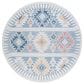 Safavieh Sarasota 6"7" Round Light Blue and Grey Indoor/Outdoor Area Rug, , large