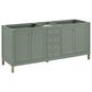 James Martin Vanities Chicago 72" Double Bathroom Vanity in Smokey Celadon with 3 cm Victorian Silver Quartz Top, Rectangular Sinks and FreePower Wireless Charger, , large
