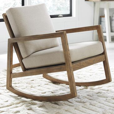 Signature Design by Ashley Novelda Rocking Accent Chair in Neutral, , large