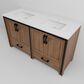 Lexora Home Ziva 60" Double Bathroom Vanity in Rustic Barnwood with 2 cm White Quartz Top and Rectangular Sinks, , large
