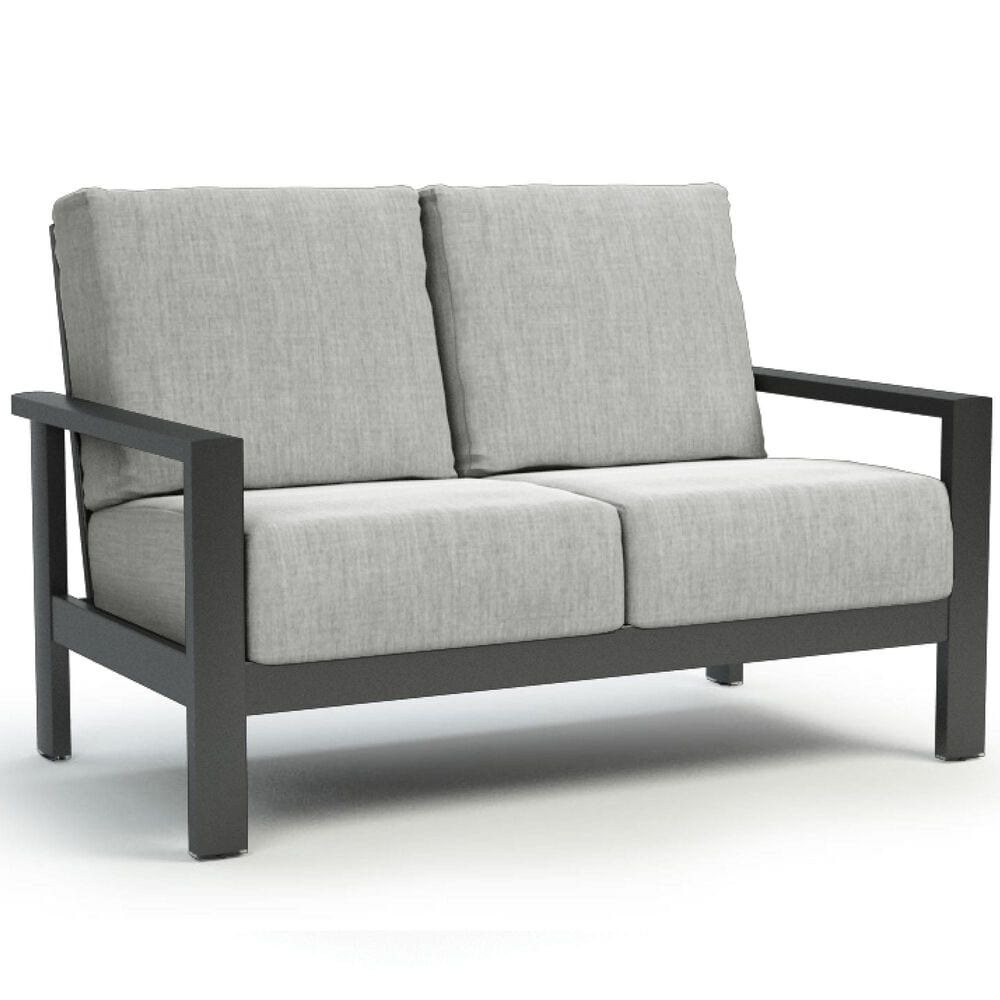 Homecrest Elements Outdoor Loveseat with Canvas Granite Cushion in Carbon, , large