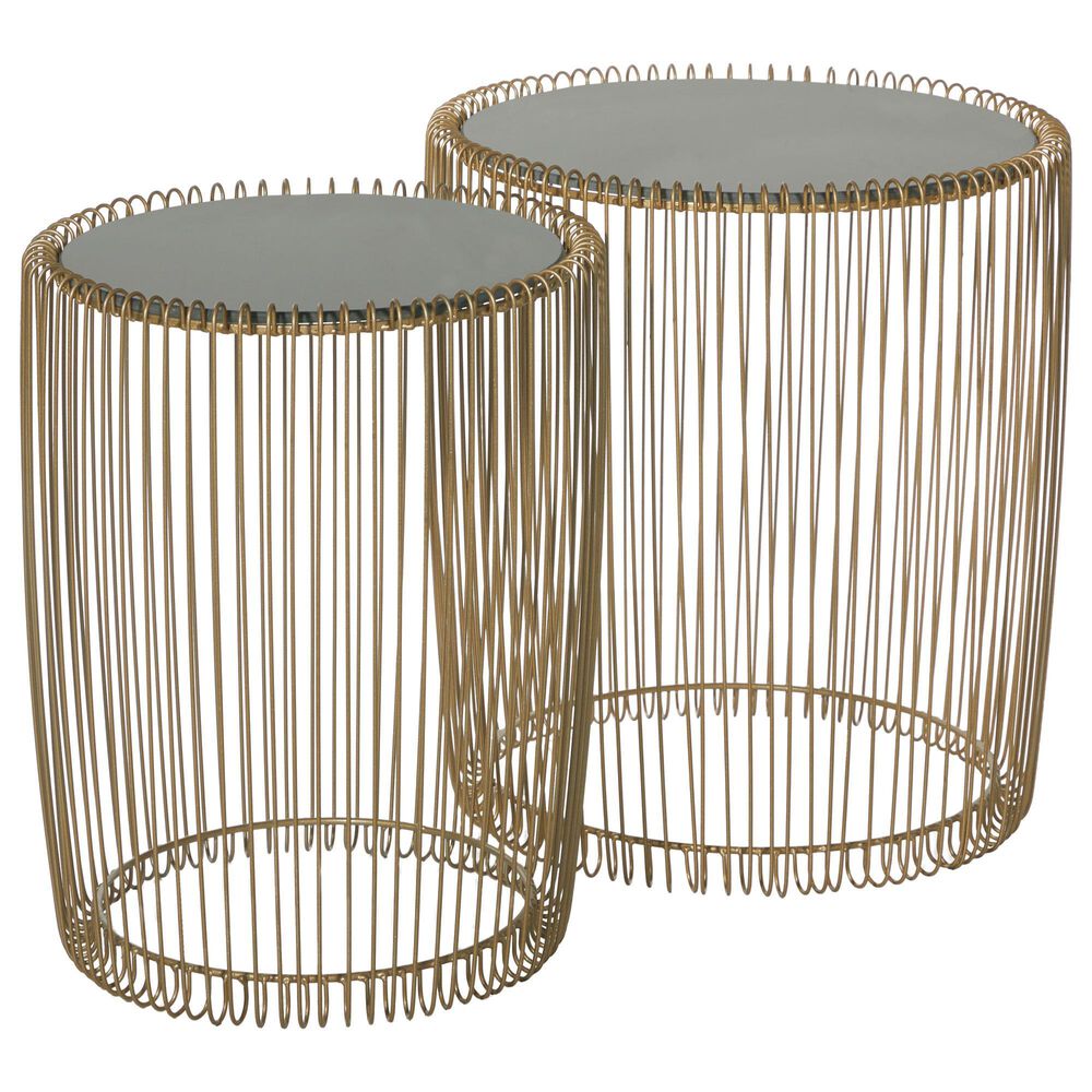 Maple and Jade Accent Table in Gold and Dark Gray &#40;Set of 2&#41;, , large