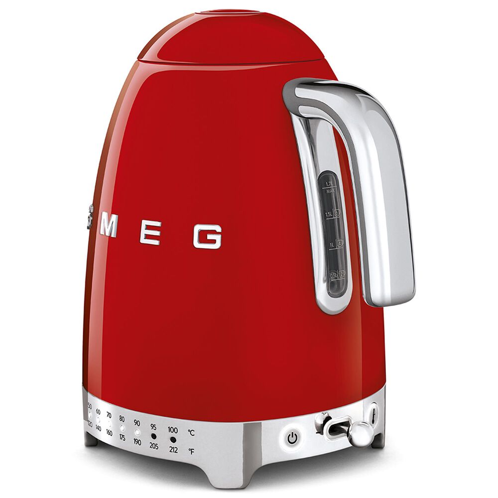 Retro Style 1.7L Electric Kettle | Red & Stainless Steel