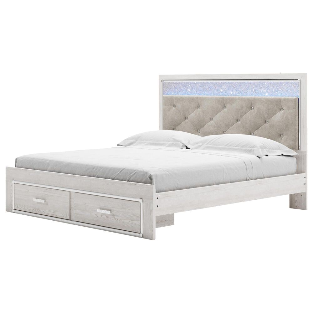 Ashley Altyra King Upholstered Storage Bed  in White, , large