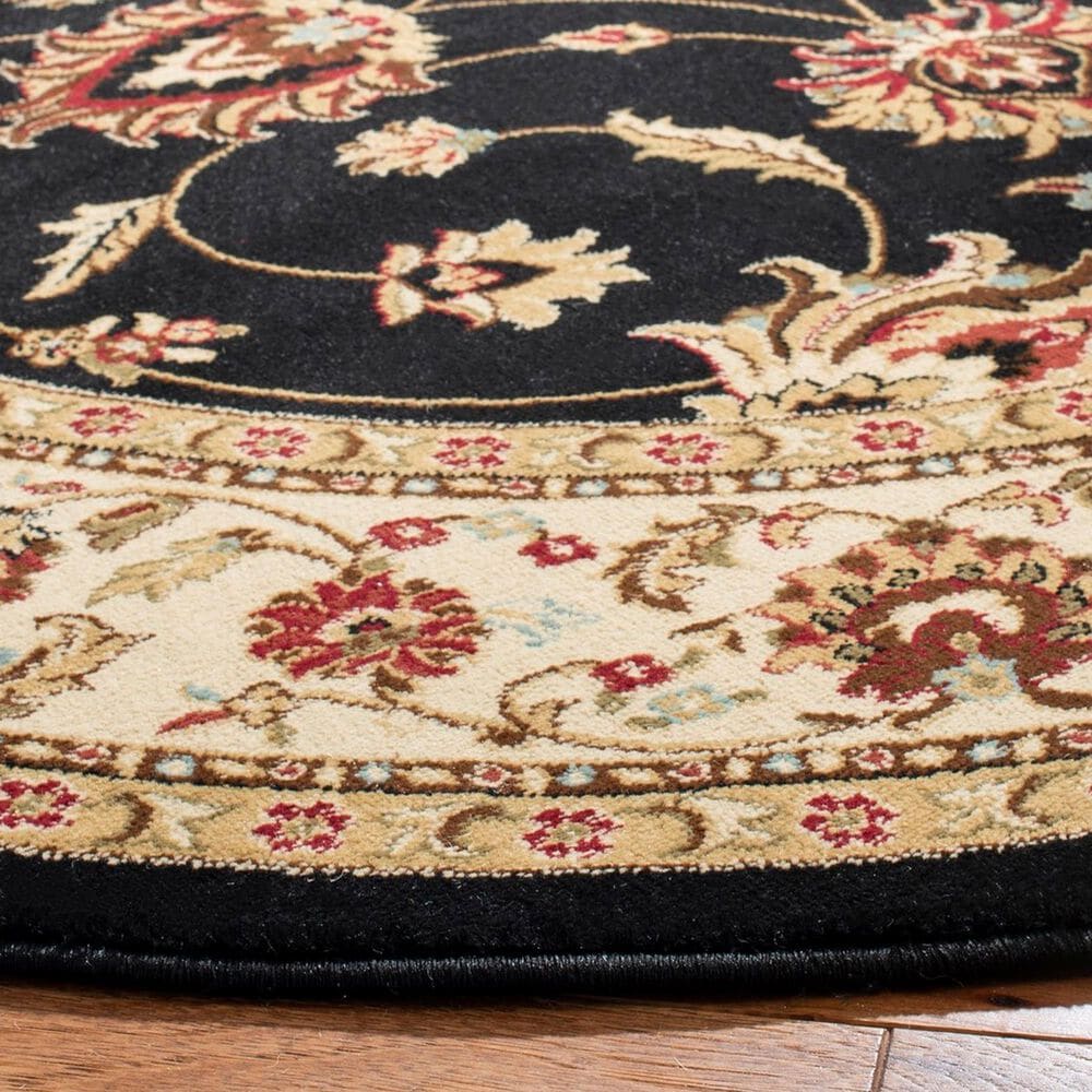 Safavieh Lyndhurst LNH553 5&#39;3&quot; Round Black and Ivory Area Rug, , large